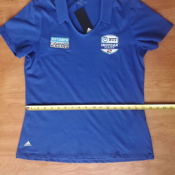 Chip Ganassi Racing Polo Shirt Womens Medium Blue Adidas NTT DATA Indycar Series - Picture 14 of 16
